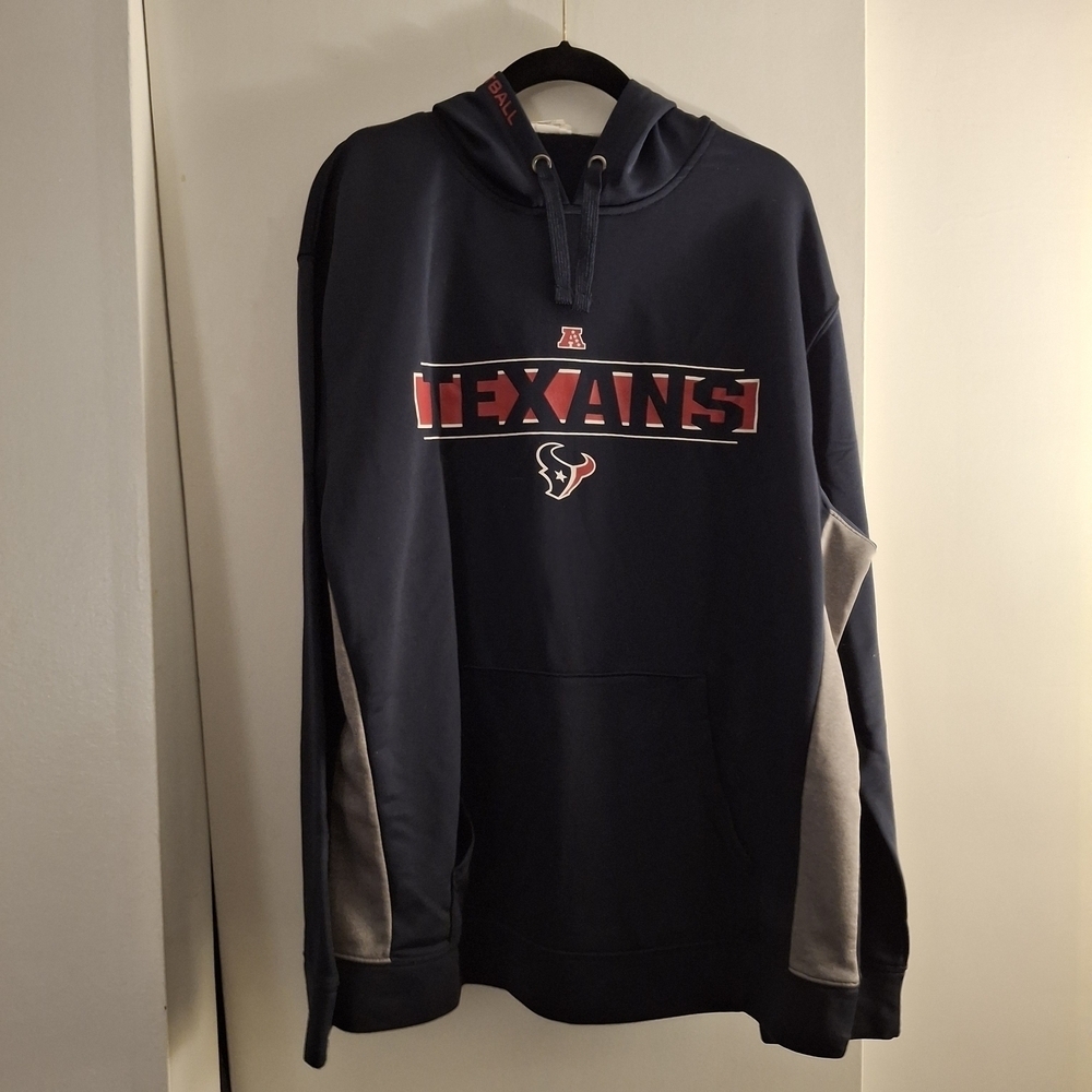 NFL Team Apparel Men's Texans Navy and Gray Hoodie